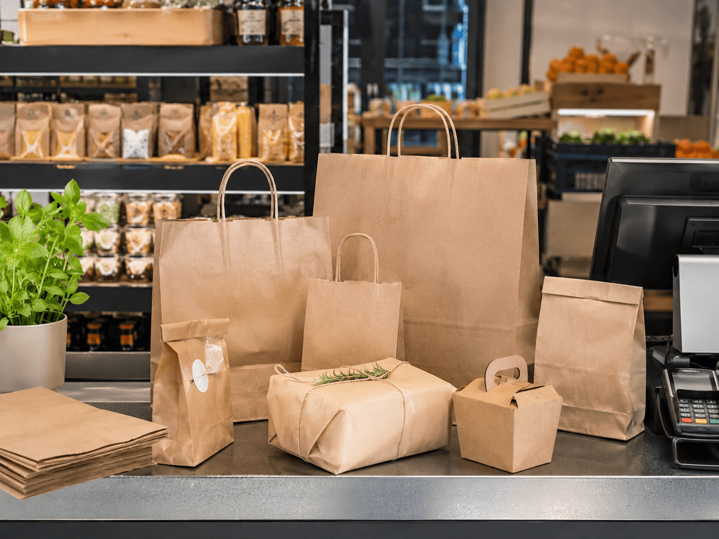 Bolsas de papel para comercio y embalaje Bolsas de papel para comercio